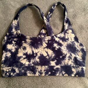 Gap Fit Tie-Dye Sports Bra Small Blue White No Padding